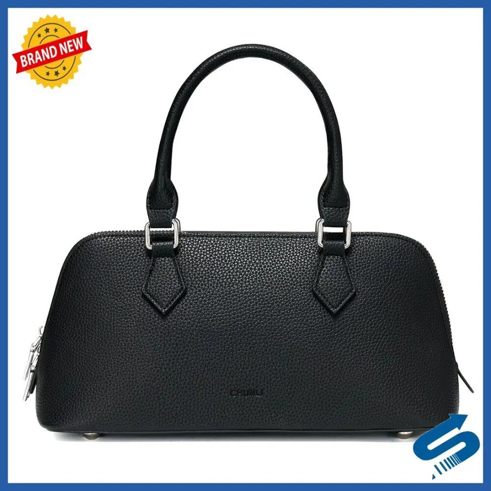 Small PU Leather Satchel with Detachable Strap, Top Handle Crossbody Bag
